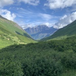 Looking down the valley after crossing Raven Gorge