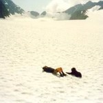 Resting on the glacier. Photo by Frank Baker.