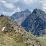 A view of Twin Peaks from the trail to the summit.