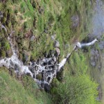 A small creek/waterfall running down