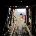 Looking out of one of the mine openings