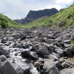 Much of the trail follows a rocky creek bed