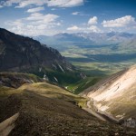 View looking back down the valley